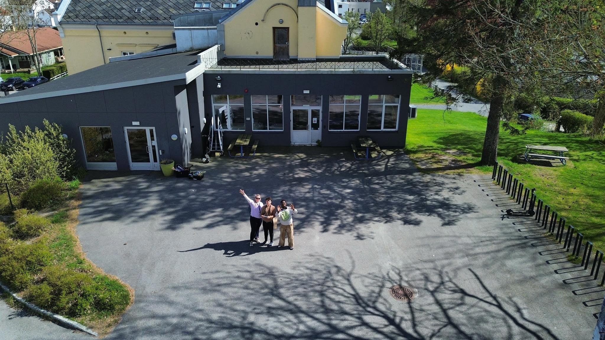 Dronebilde av Huset ungdomsklubb