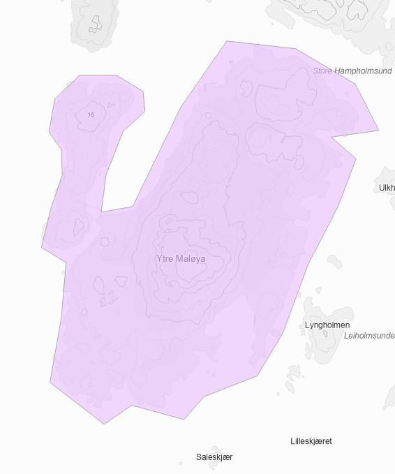 Kart over Ytre Maløya - Klikk for stort bilde