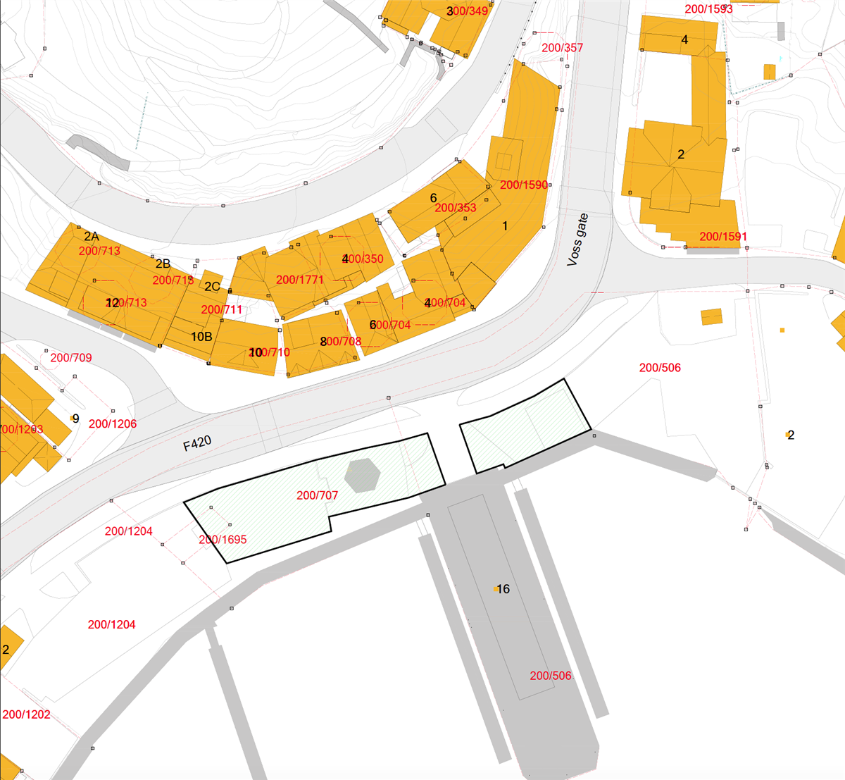 Kart over utleieområdet B102 Grimstad sentrum - Klikk for stort bilde