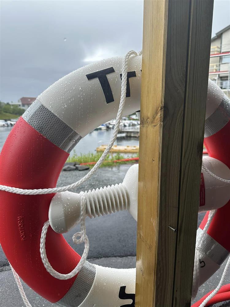 Nærbilde av redningsbøye. - Klikk for stort bilde